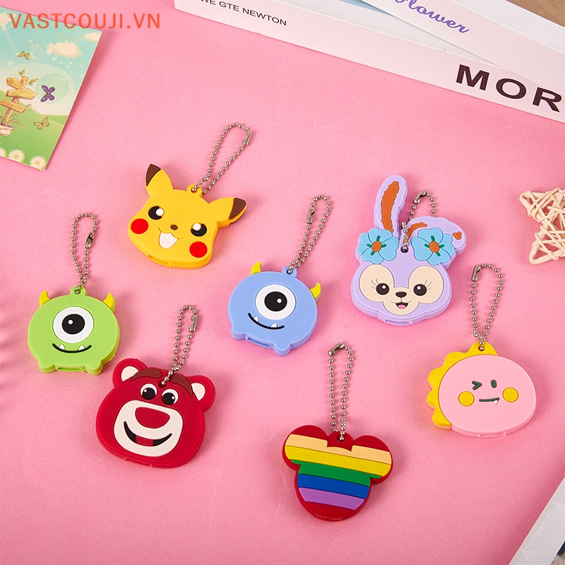 Móc Chìa Khóa Silicon Mềm Hình Gấu Picachu Dâu Tây Hoạt Hình Sáng Tạo