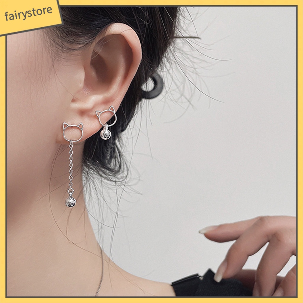 1 Đôi Bông Tai Hình Mèo Bằng Đồng Trang Trí Tiệc