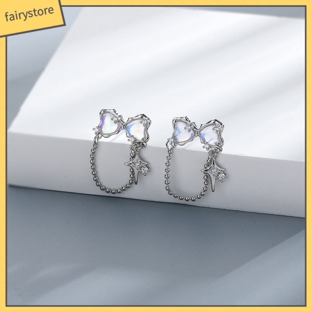 1 Khuyên Tai Dáng Dài Đính Đá Zircon Thời Trang