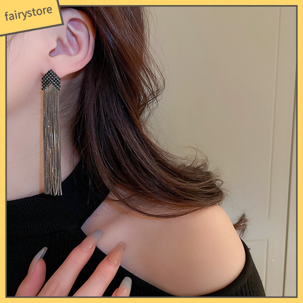 1 Đôi Bông Tai Hình Tam Giác Đính Đá Thời Trang Dành Cho Nữ