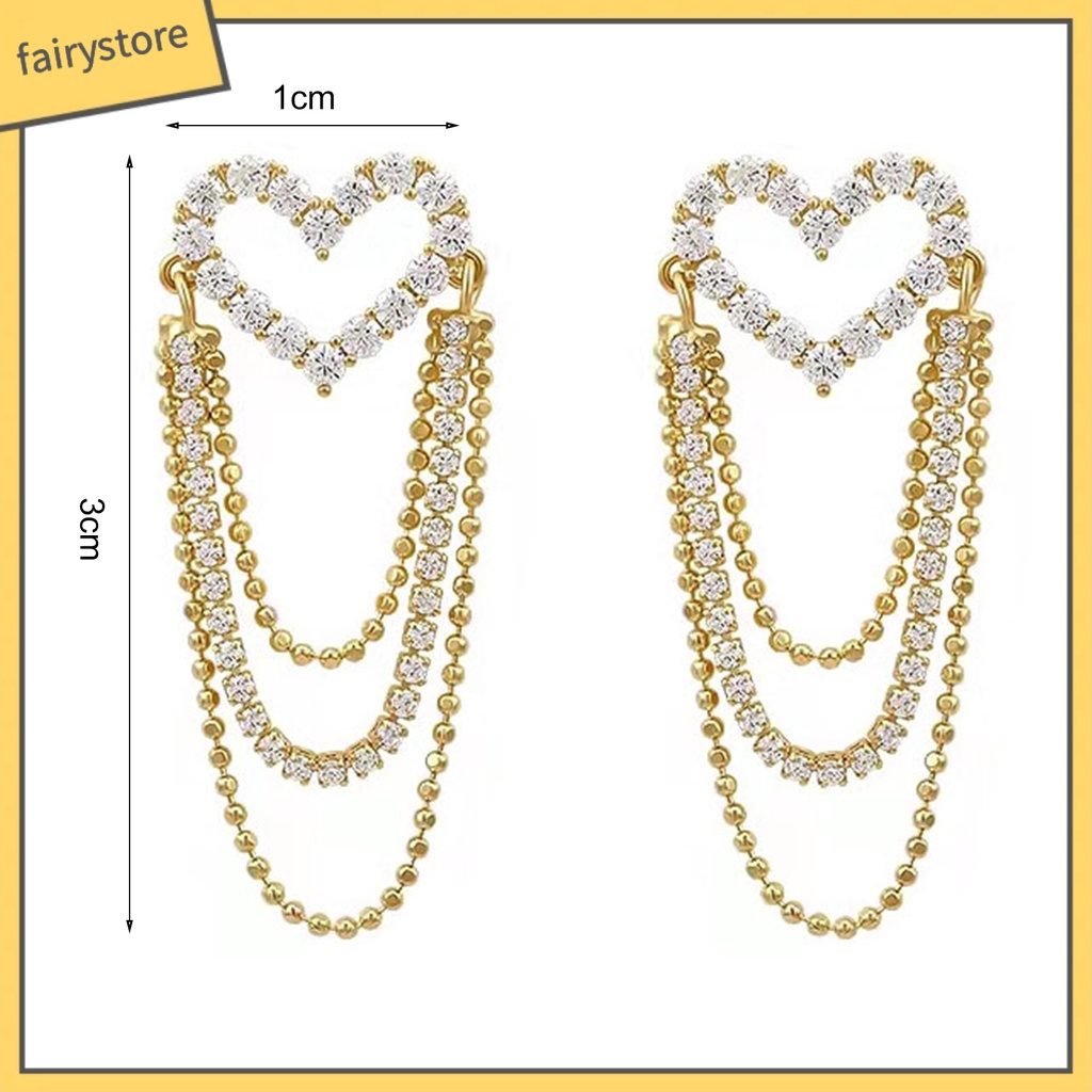 1 Đôi Bông Tai Tua Rua Dáng Dài Đính Đá Lấp Lánh Thời Trang Cho Nữ