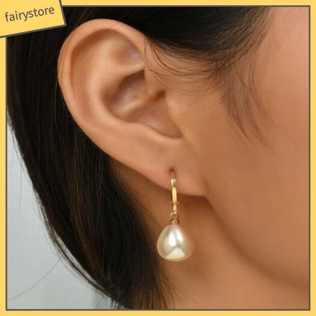 [FRO] 1 Đôi Bông Tai Hợp Kim Đính Ngọc Trai Nhân Tạo Thanh Lịch Cho Cuộc Sống Hàng Ngày