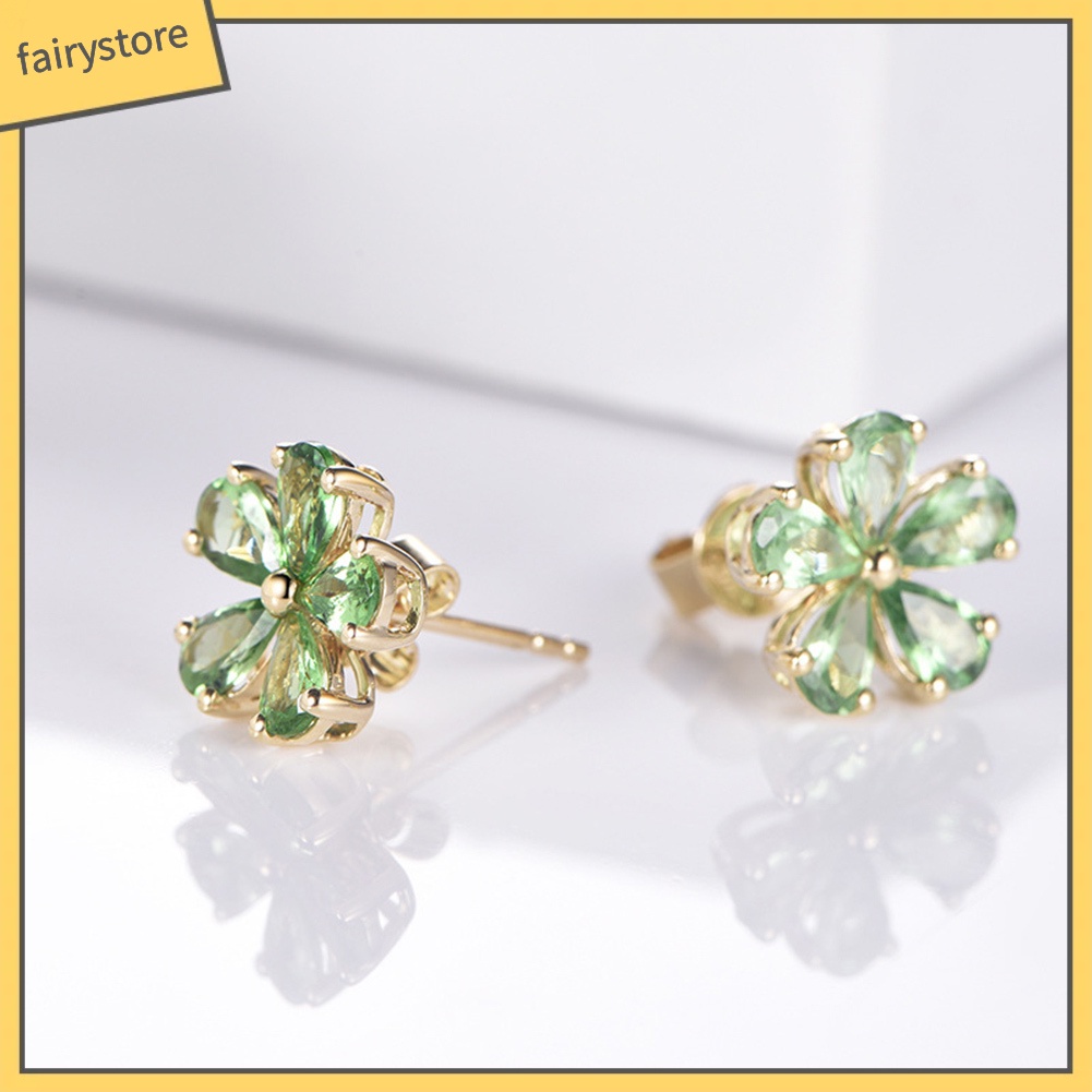 Đôi Khuyên Tai Hình Giọt Nước Đính Đá Zircon Thời Trang Cho Nữ