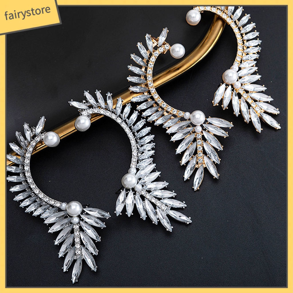 1 Khuyên Kẹp Vành Tai Đính Đá Ngọc Trai Giả Thời Trang