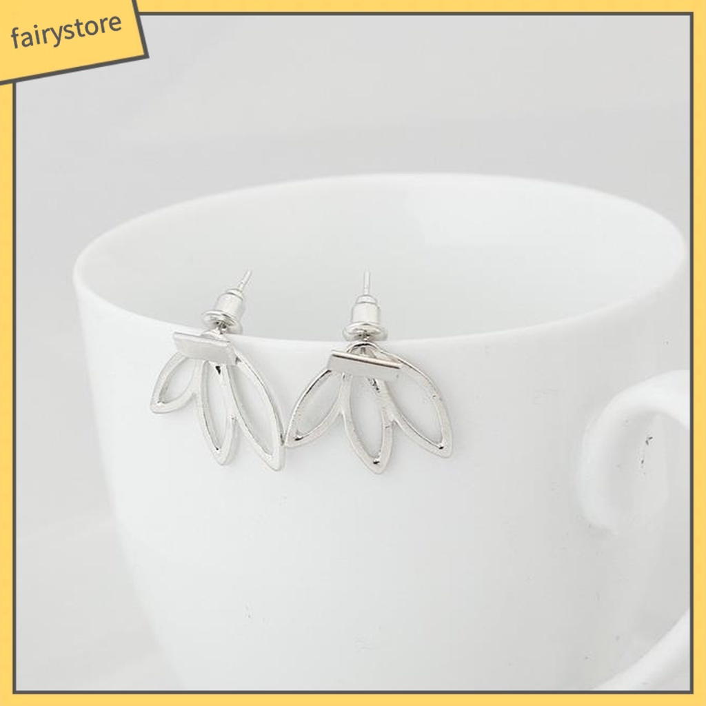 Bông Tai Hợp Kim Hình Hoa Sen Rỗng Thanh Lịch Sáng Tạo Cho Nữ