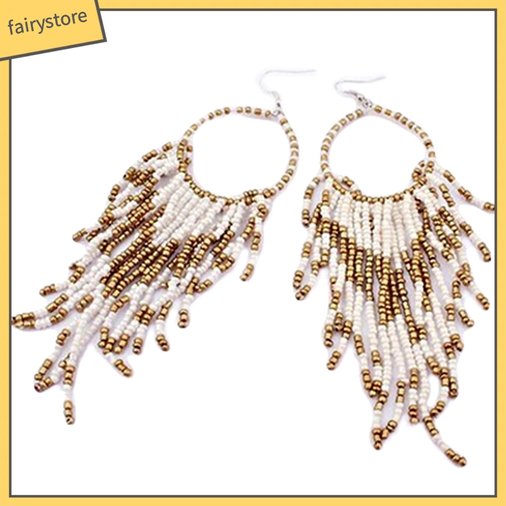 Bông Tai Tua Rua Dáng Dài Phong Cách Boho Thời Trang