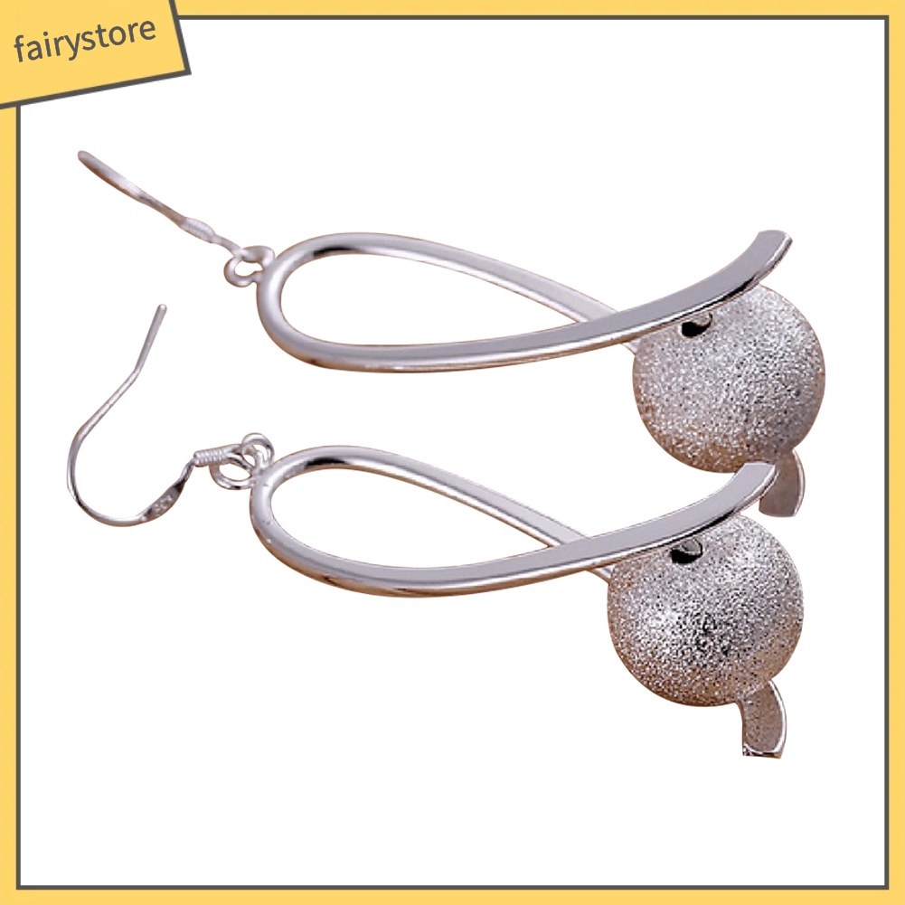 Bông Tai Mạ Bạc Dạng Móc Đính Hạt Thanh Lịch Cho Nữ