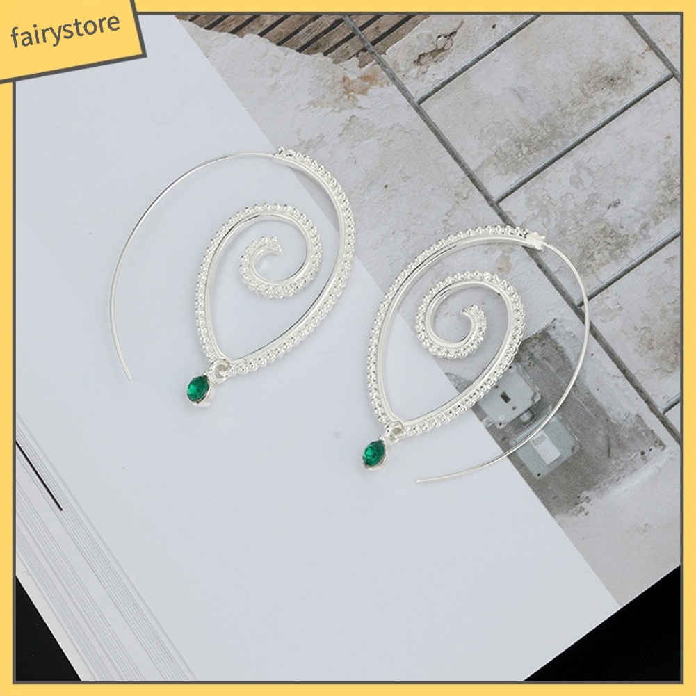 Bông Tai Hình Giọt Nước Xoắn Ốc Độc Đáo Dành Cho Nữ