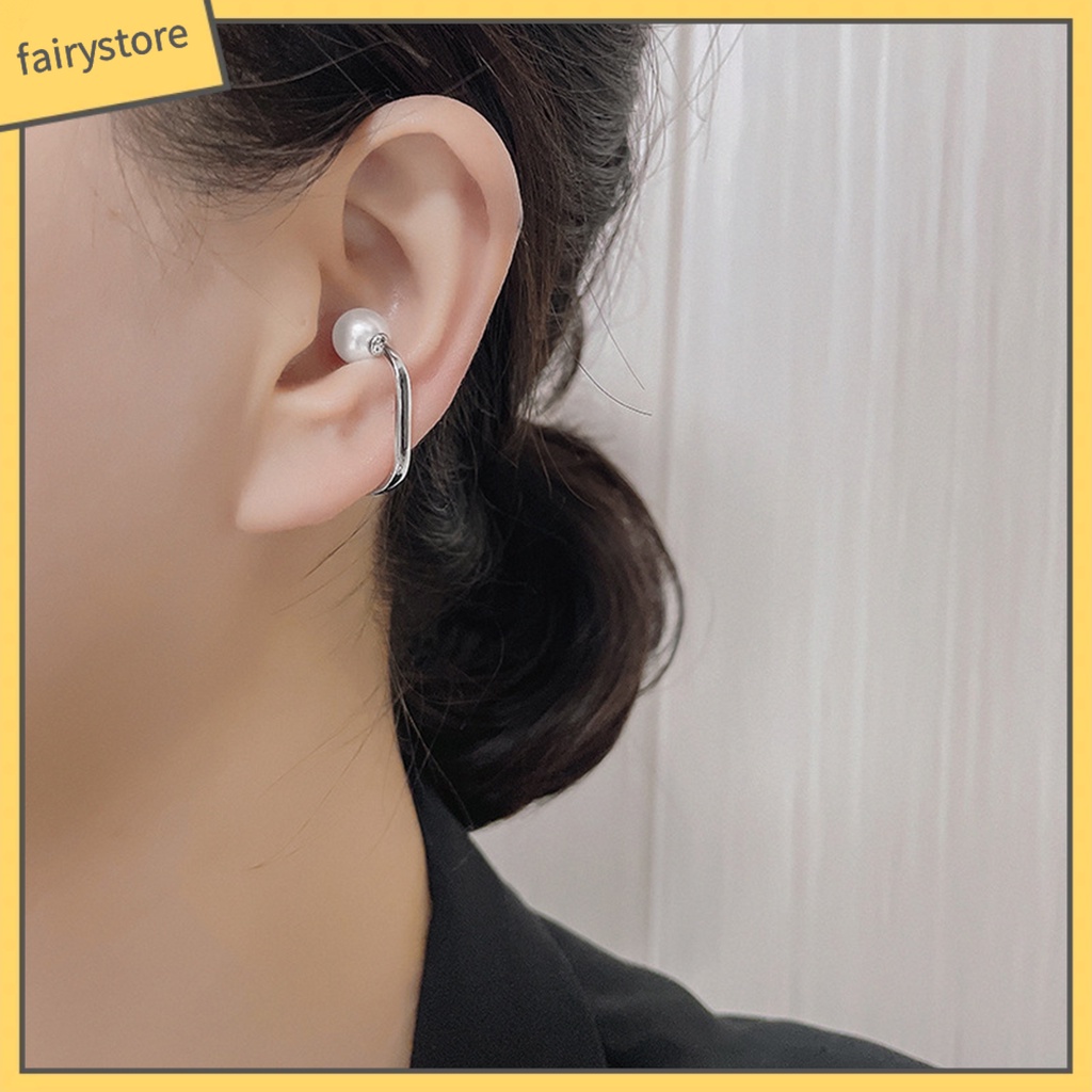1 Khuyên Tai Dạng Kẹp Bề Mặt Mịn Màng Chống Biến Dạng Hở Bằng Đồng Không Gỉ Màu Trơn