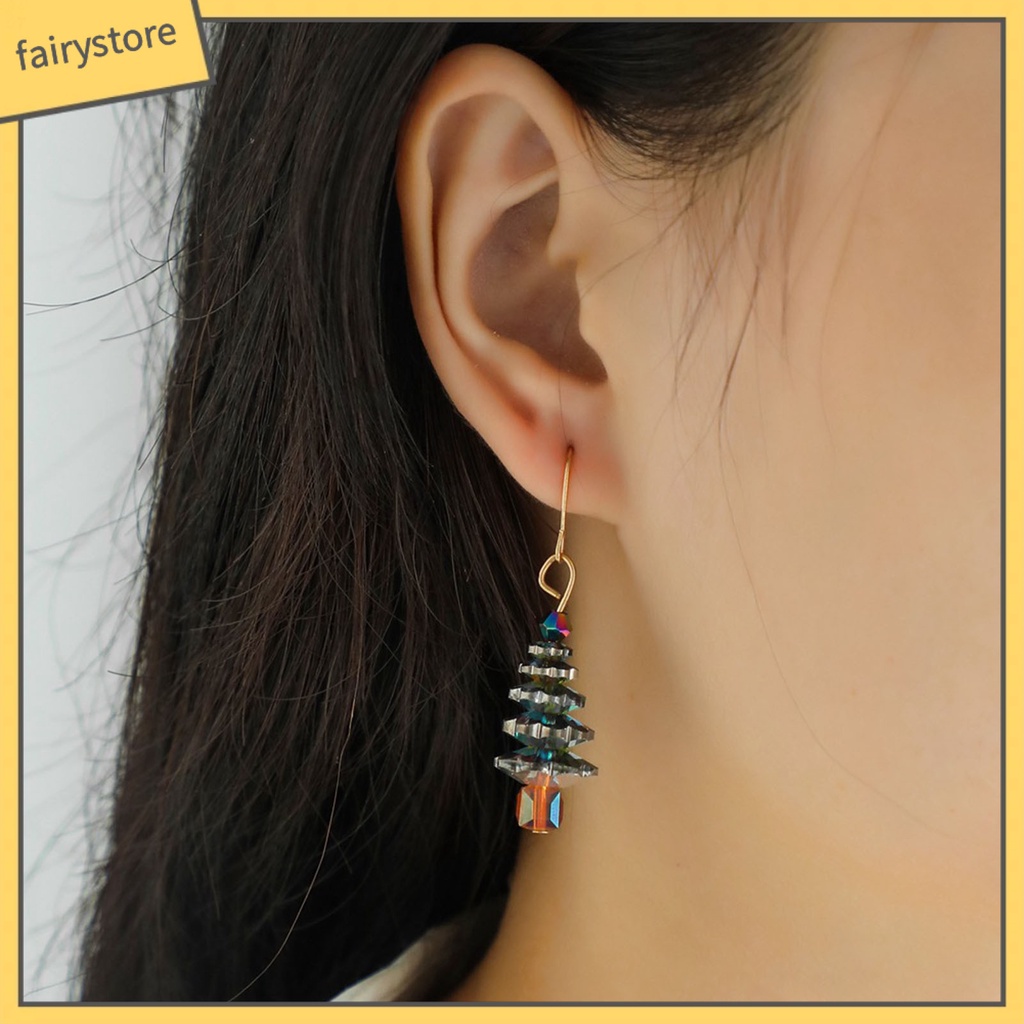 [FRO] Bông Tai / Vòng cổ Dáng Dài Hình Cây Thông Giáng Sinh Phong Cách Bắc Âu Cho Nữ