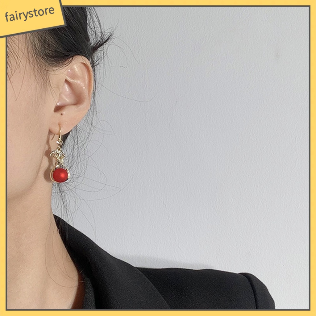 1 Đôi Bông Tai Lủng Lẳng Đính Đá Lấp Lánh Thời Trang Cho Nữ