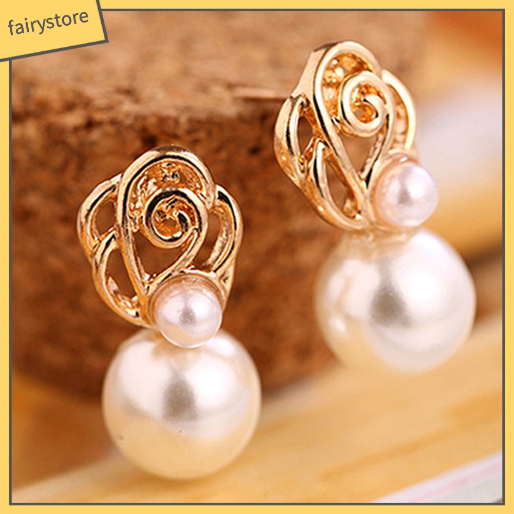 Bông Tai Đính Ngọc Trai Giả Thời Trang Dành Cho Nữ