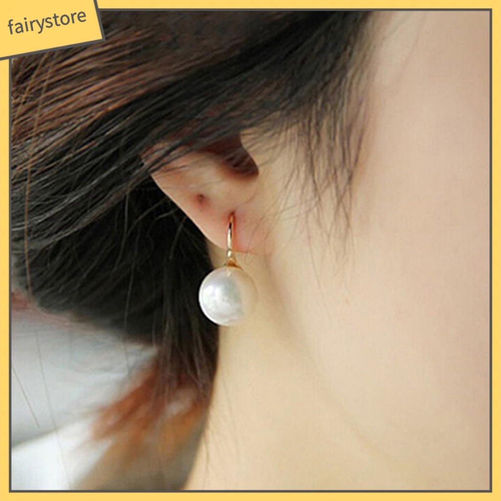 Bông Tai Móc Đính Ngọc Trai Nhân Tạo Nhỏ Gọn Dễ Phối Đồ Thanh Lịch Cho Nữ