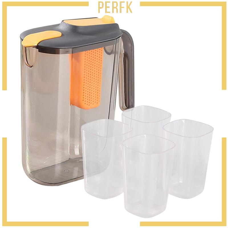 Bình Đựng Trà / Cà Phê Kín Khí Trong Suốt Kèm 4 Cốc