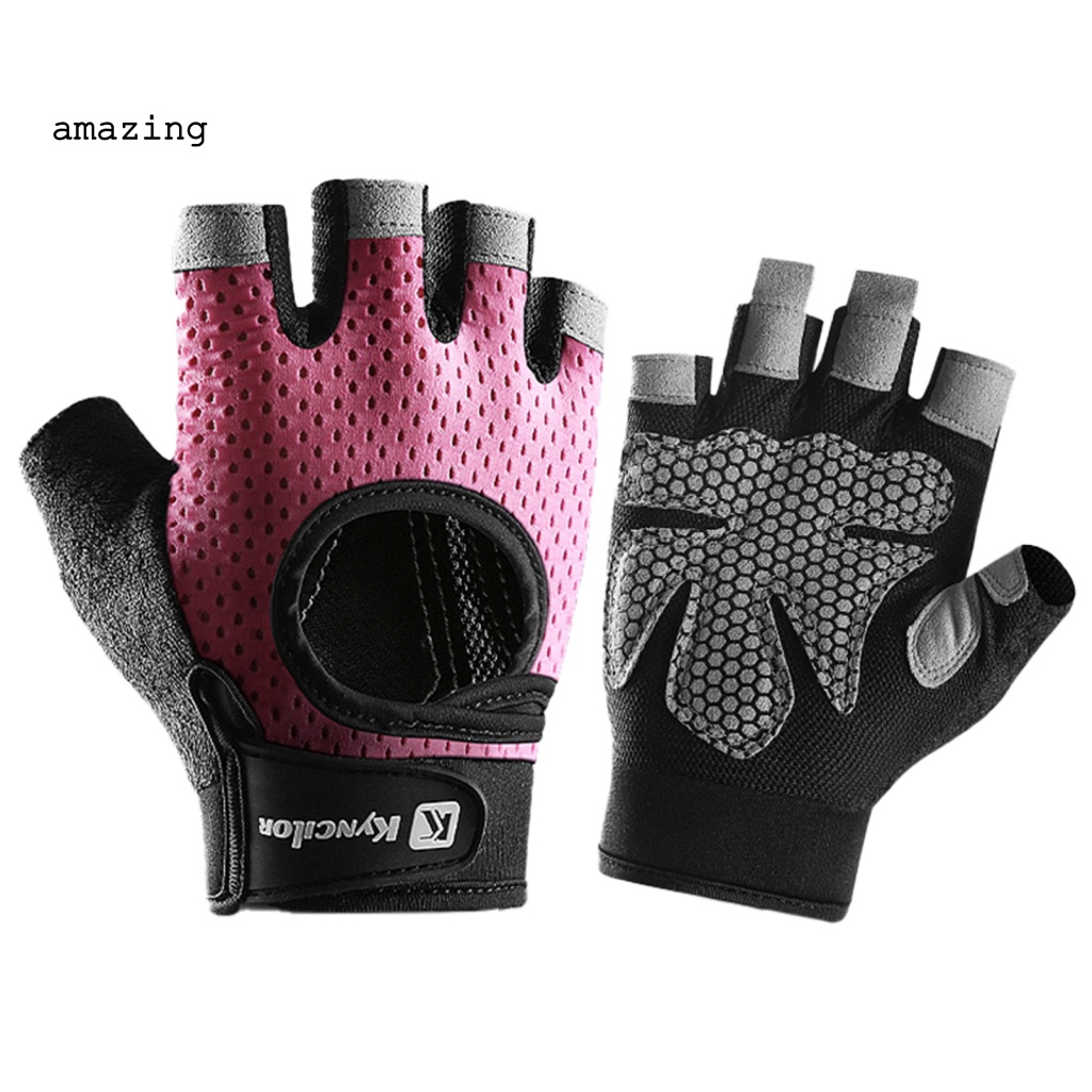 1 Đôi Găng Tay Thể Thao Nửa Ngón Bằng Nylon Thoáng Khí