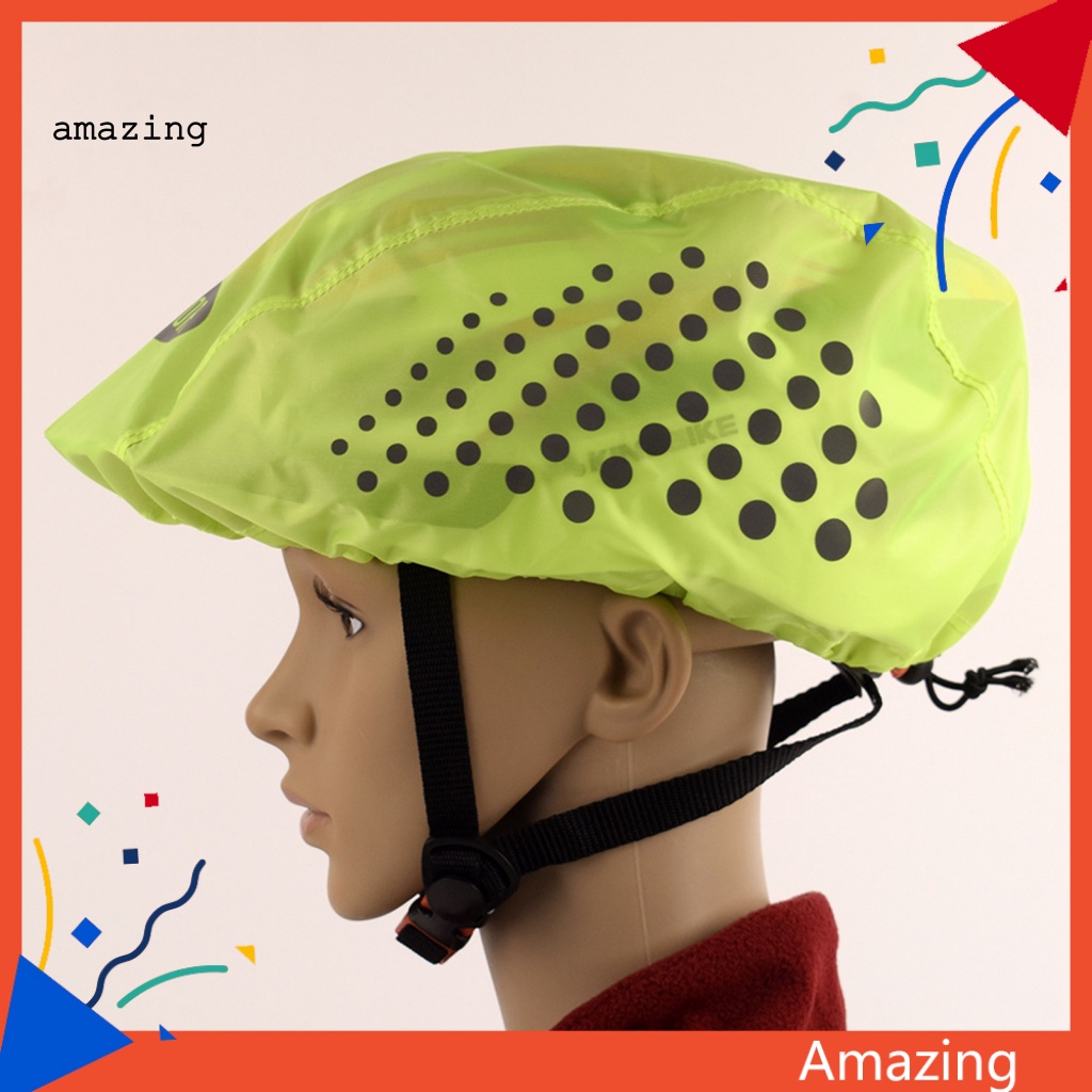 Vỏ Bọc Mũ Bảo Hiểm Xe Đạp Bằng Vải Oxford Họa Tiết Chấm Bi Phản Quang Chống Thấm Nước