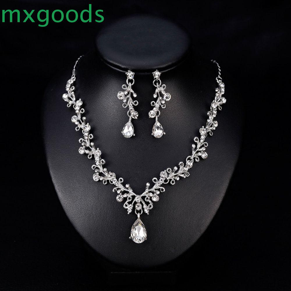 Bộ Trang Sức Hình Giọt Nước Phối Tua Rua Màu Trắng Thời Trang Thanh Lịch|Đầm Cô Dâu Kiểu Dáng Sang Trọng Thời Trang