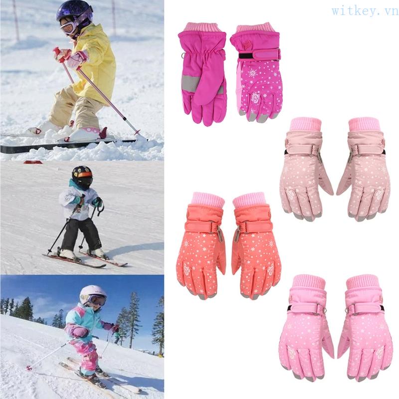 Găng Tay Dày Dặn Giữ Ấm Chống Thấm Nước Dùng Trượt Tuyết / Đạp Xe Cho Bé