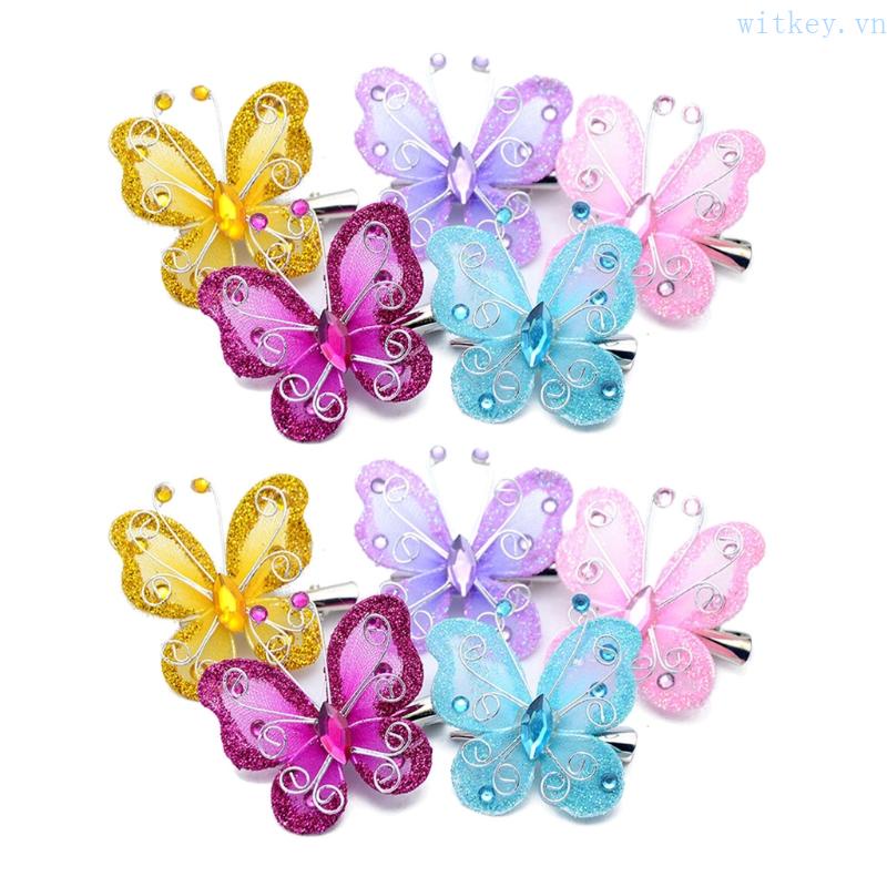 Set 10 Kẹp Tóc Hình Bướm Dễ Thương Cho Bé Gái