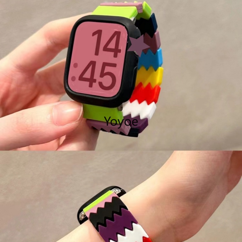 Dây Đeo Đồng Hồ Bằng Silicone Co Giãn 44mm 45mm 49mm 41mm 40mm 38mm 42mm Cho iwatch Ultra Series 7 Se 3 4 5 6 8