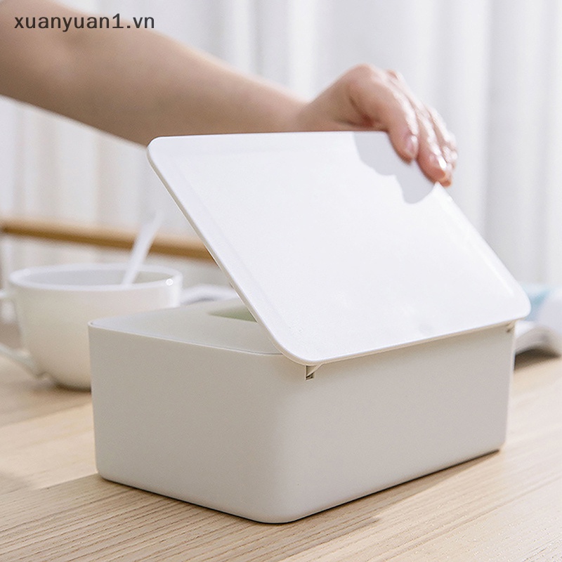 Hộp Đựng Khăn Giấy Ướt Để Bàn Có Nắp Chống Bụi