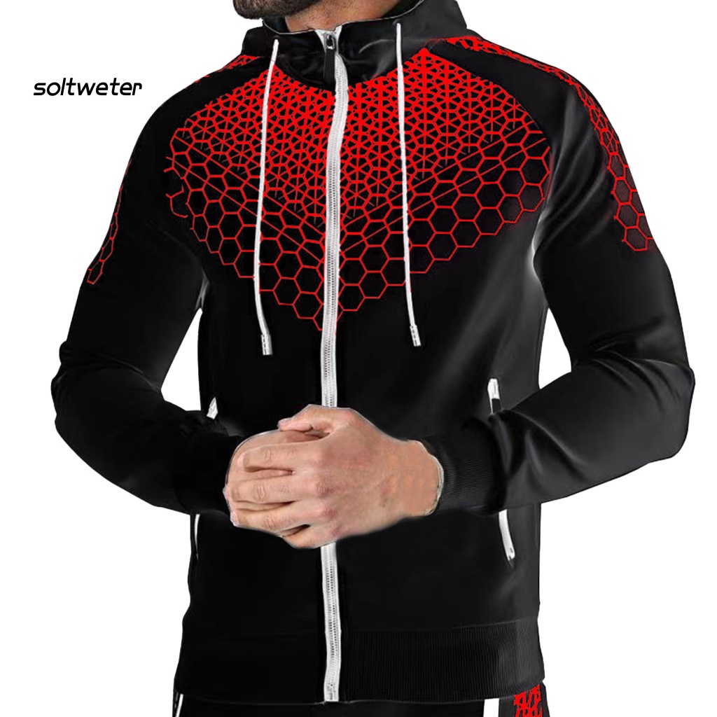 St Áo Khoác Cotton Pha Có Mũ Trùm In Họa Tiết Mịn Màng Thoải Mái Mùa Thu Cho Nam