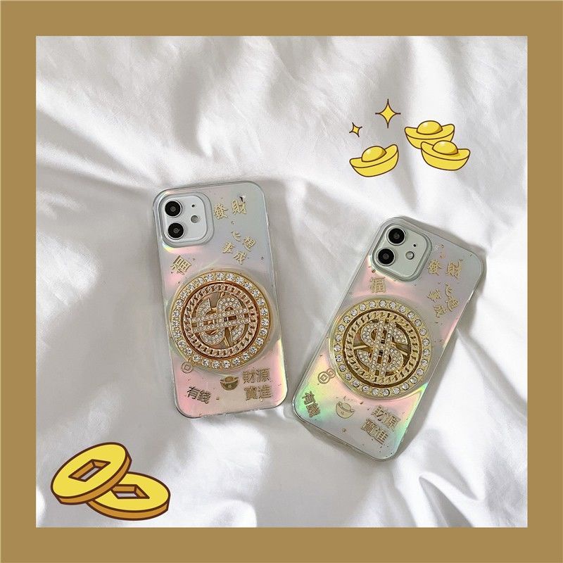 Ốp Điện Thoại Tpu Hình Đồng USD Có Thể Xoay DIY Cho iPhone 14 11 12pro Iphone13 Xsmax 7 8Ptpu