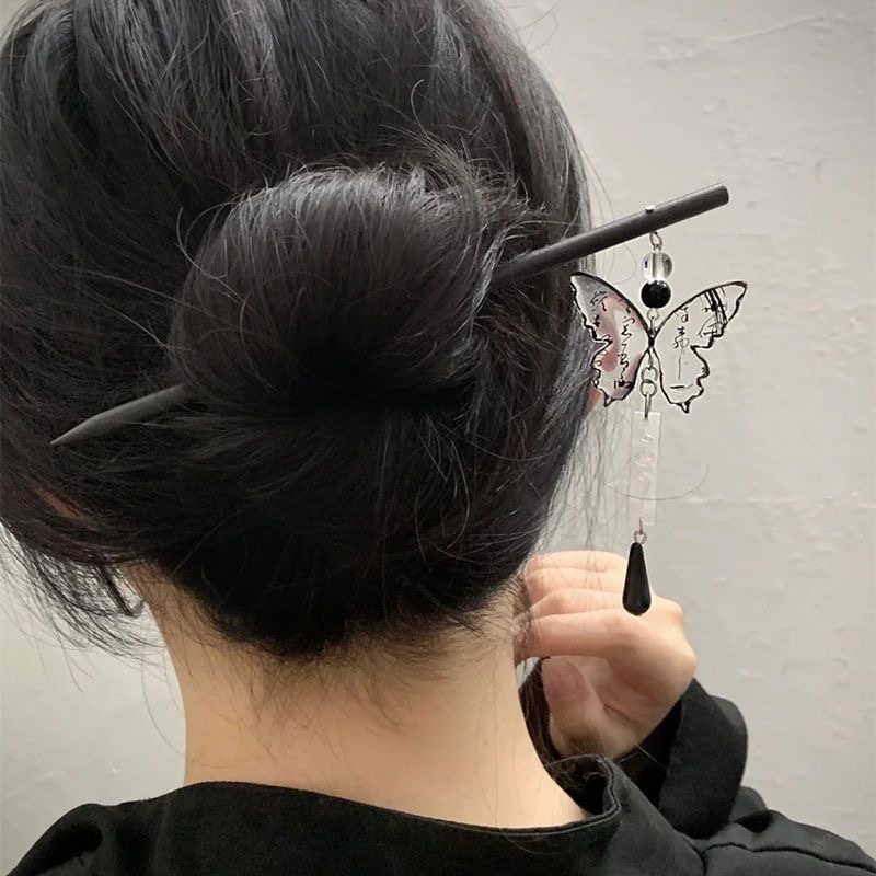 Trâm Cài Tóc Bằng Gỗ Hình Bướm Thư Pháp Thời Trang