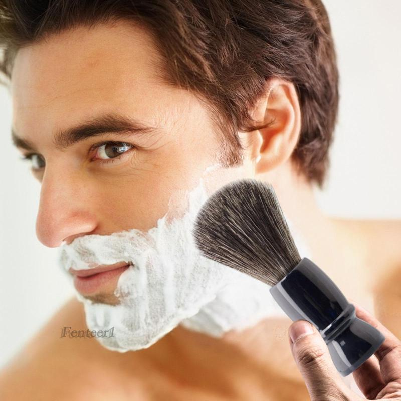 [Fenteer1] Cọ Tán Kem Cạo Râu Cán Nhựa PP Màu Đen