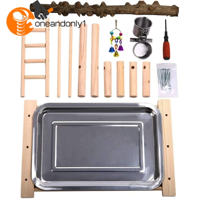 Thang Leo Bằng Gỗ Kèm Chuông Dùng Huấn Luyện Chim Vẹt Đứng