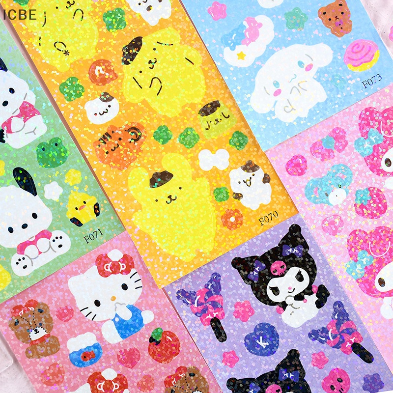 SANRIO Miếng Dán Trang Trí Sổ Tay Hình Hoạt Hình Graffiti Goo Dễ Thương