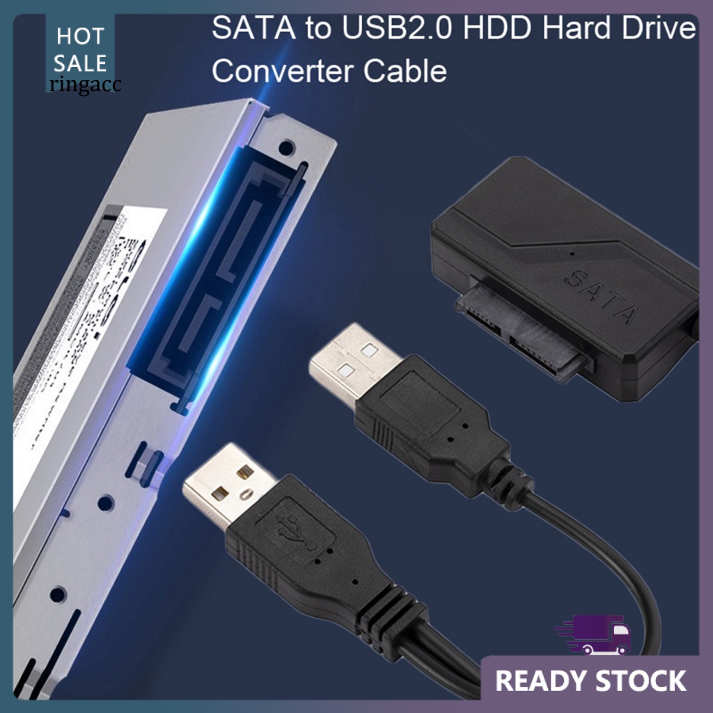 Dây Cáp Chuyển Đổi Nguồn Điện 6Pin + 7Pin SATA Sang USB2.0 Chuyên Dụng Cho Laptop