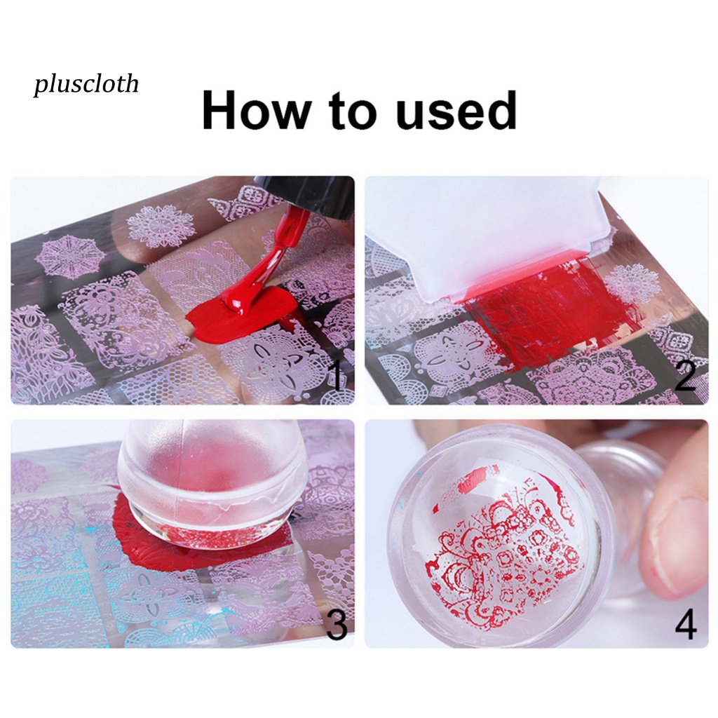 &lt; Pluscloth &gt; Dụng Cụ Đóng Dấu Trang Trí Móng Tay Nghệ Thuật Tái Sử Dụng Tiện Lợi Dễ Sử Dụng