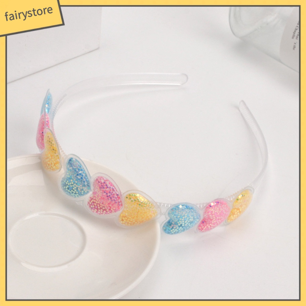 Cài Tóc Hình Trái Tim Trong Suốt Đính Kim Sa Lấp Lánh Dễ Thương Cho Nữ