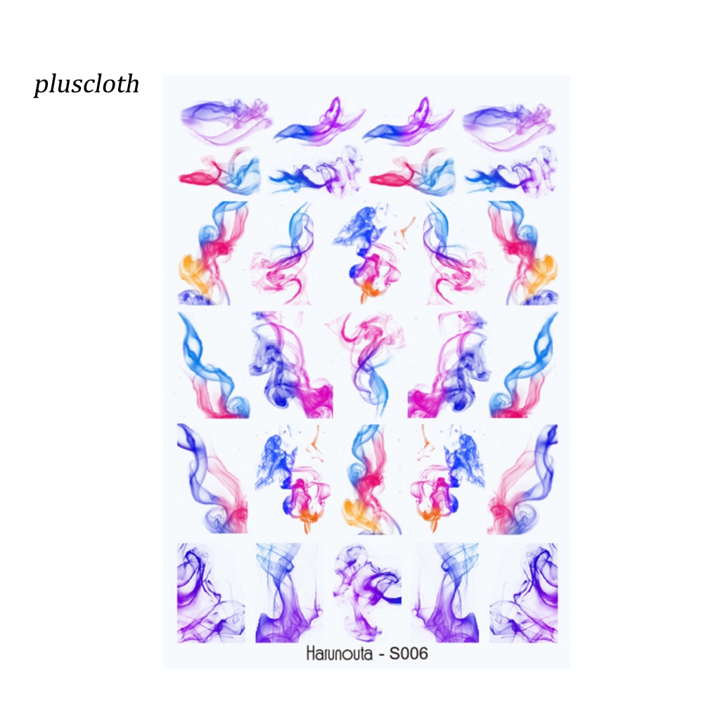 < Plusclothing > Hình Dán Móng Tay Siêu Mỏng Họa Tiết Lá Hoa Nhiệt Đới Màu Trắng Đen Sống Động Cho Nữ