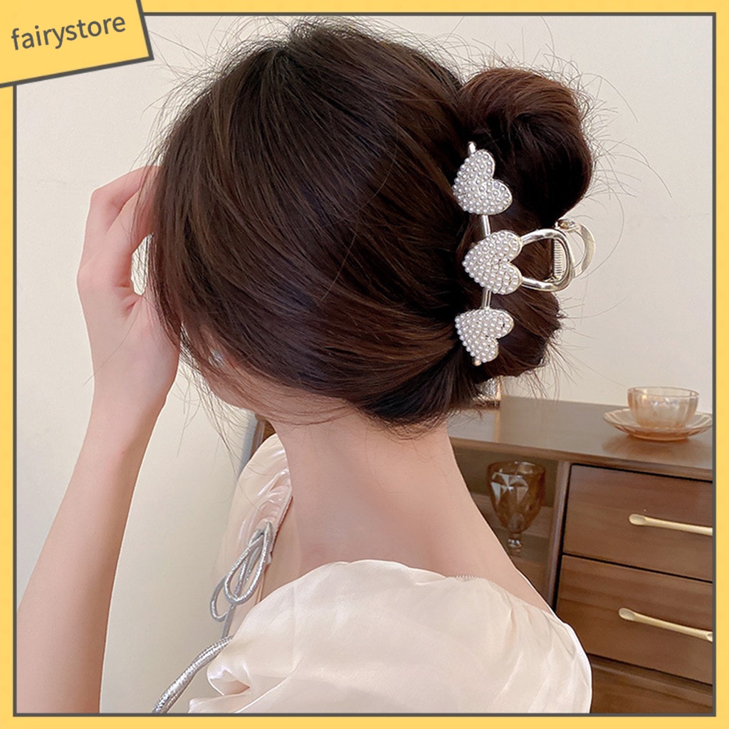 Kẹp Tóc Hình Trái Tim Đính Đá Lấp Lánh Bằng Thép Không Gỉ