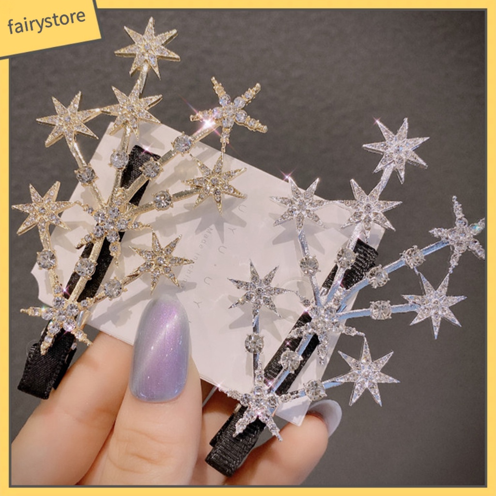 Kẹp Tóc Hình Ngôi Sao Đính Đá Lấp Lánh Thời Trang Cho Nữ