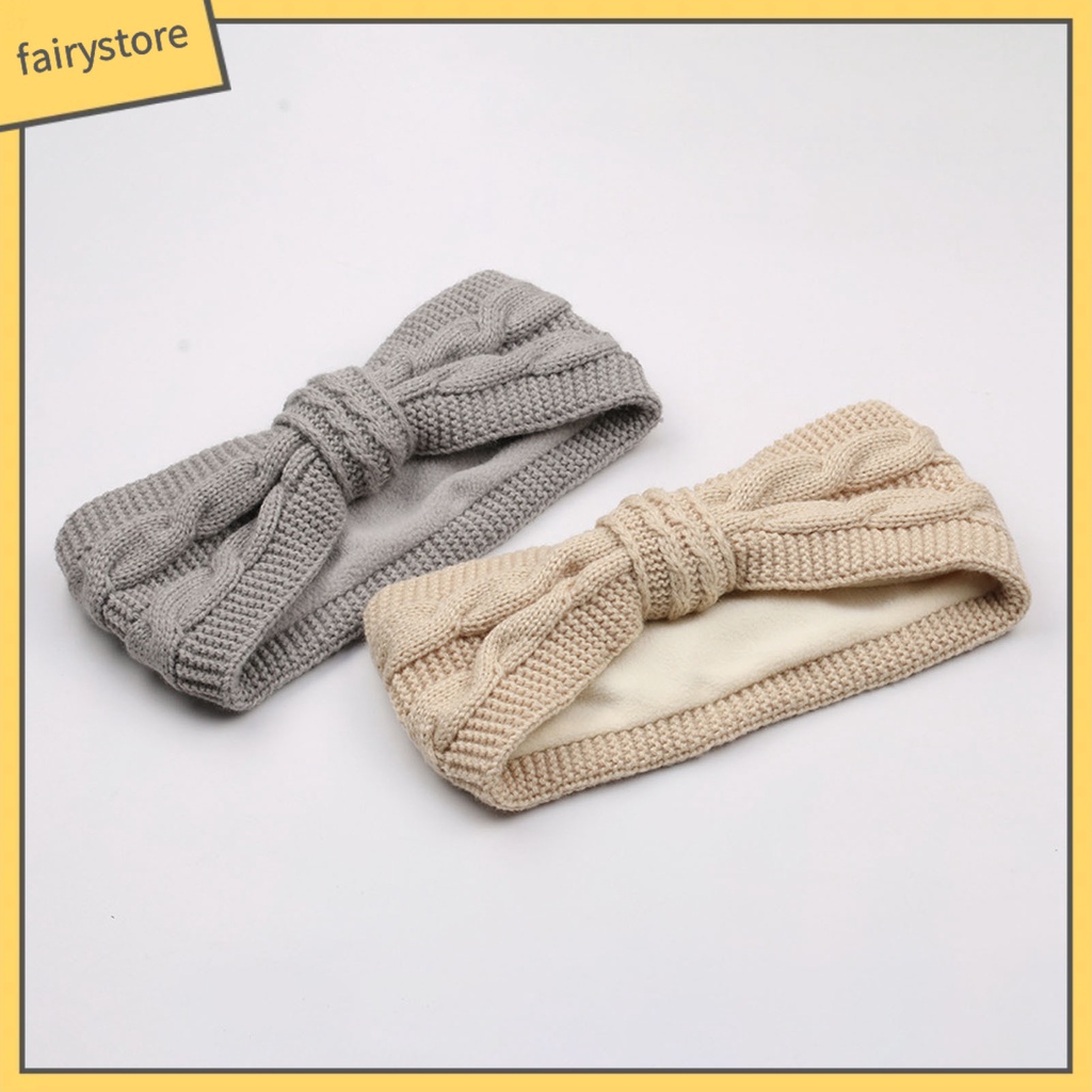 Băng Đô Dệt Kim Co Giãn Màu Trơn Thắt Nơ Thời Trang Thu Đông Dành Cho Nữ Rửa Mặt