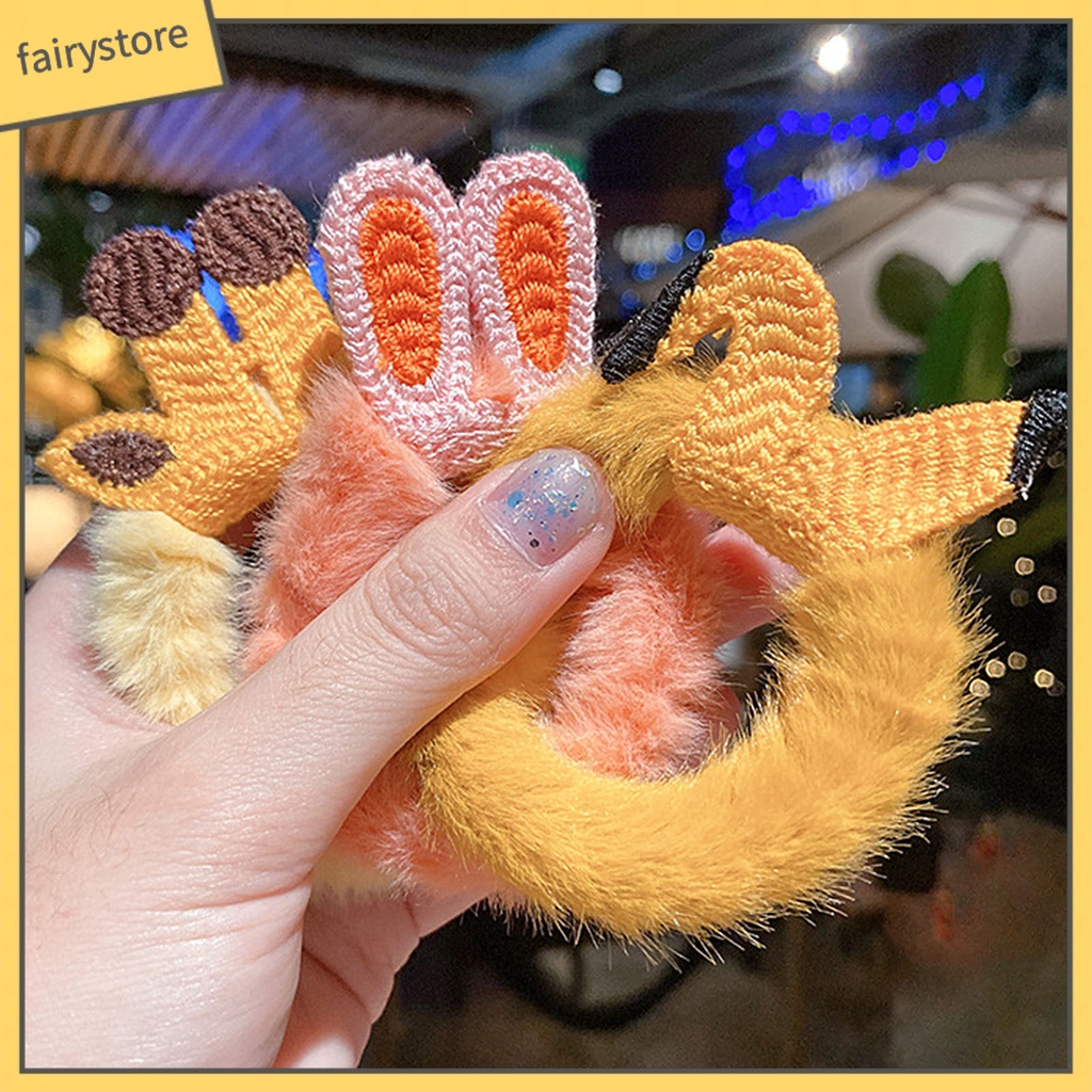 Băng Đô Cài Tóc Phủ Lông Họa Tiết Hoạt Hình Quyến Rũ Cho Nữ