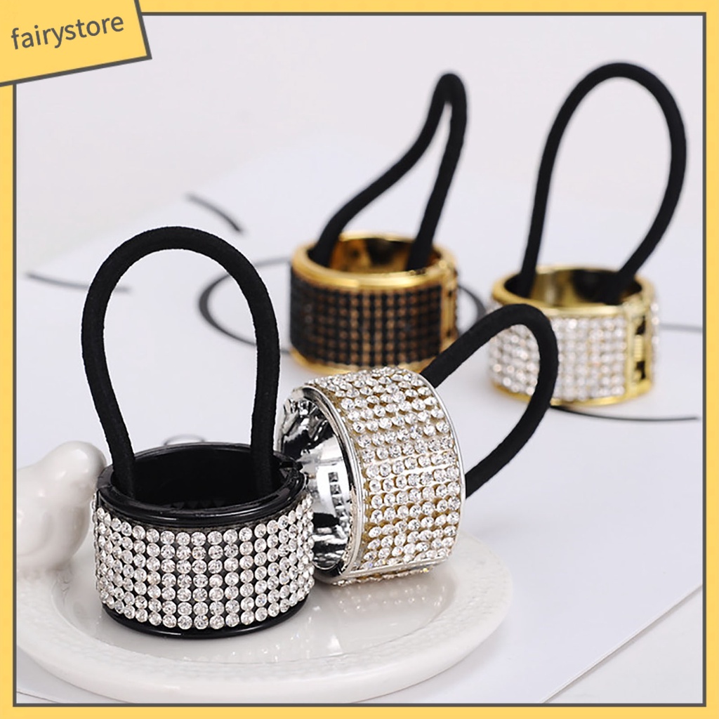 Dây Cột Tóc Đính Ngọc Trai Giả Có Khóa Kim Loại Cao Cấp