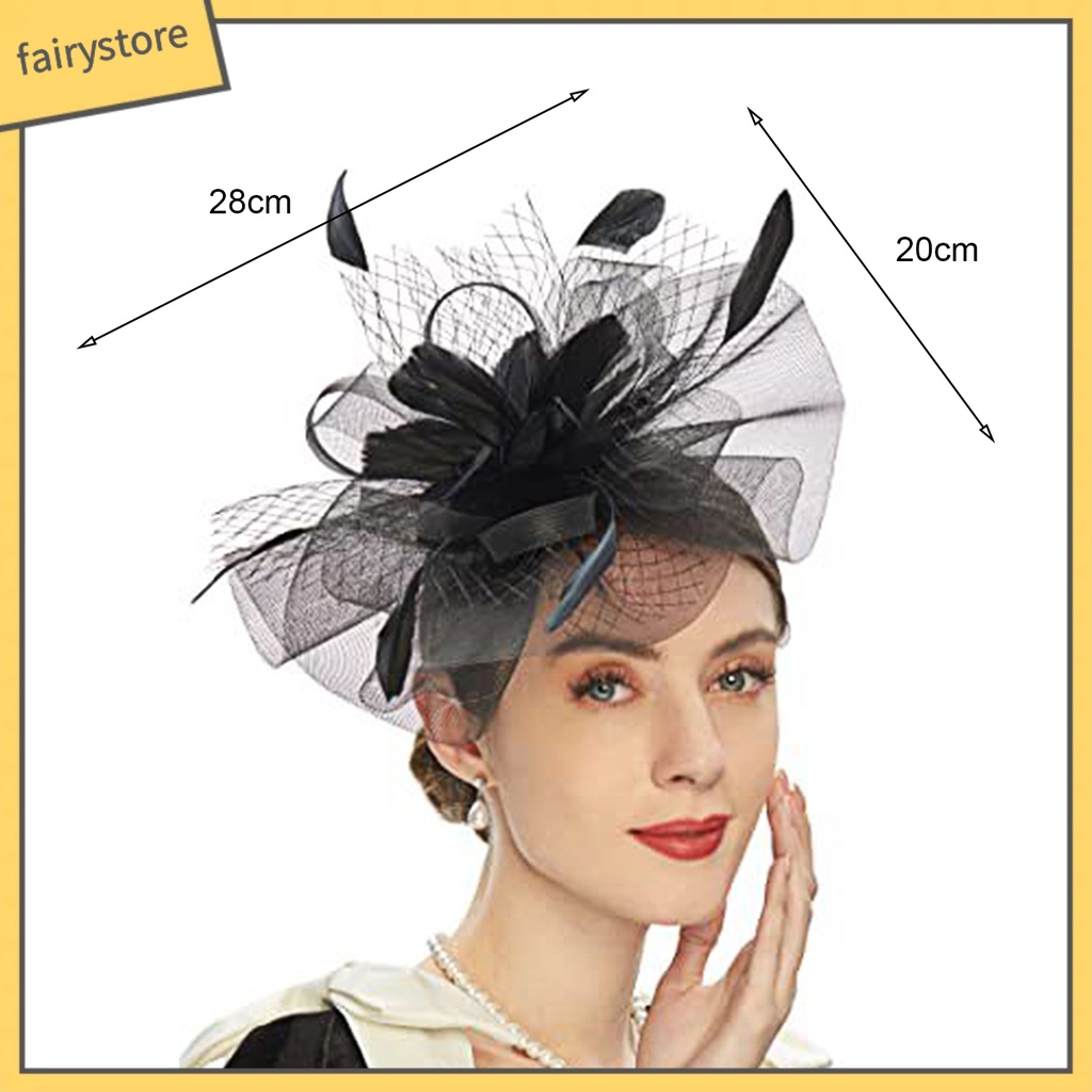 Băng Đô Cài Tóc Đính Lông Vũ Thời Trang Cho Cô Dâu