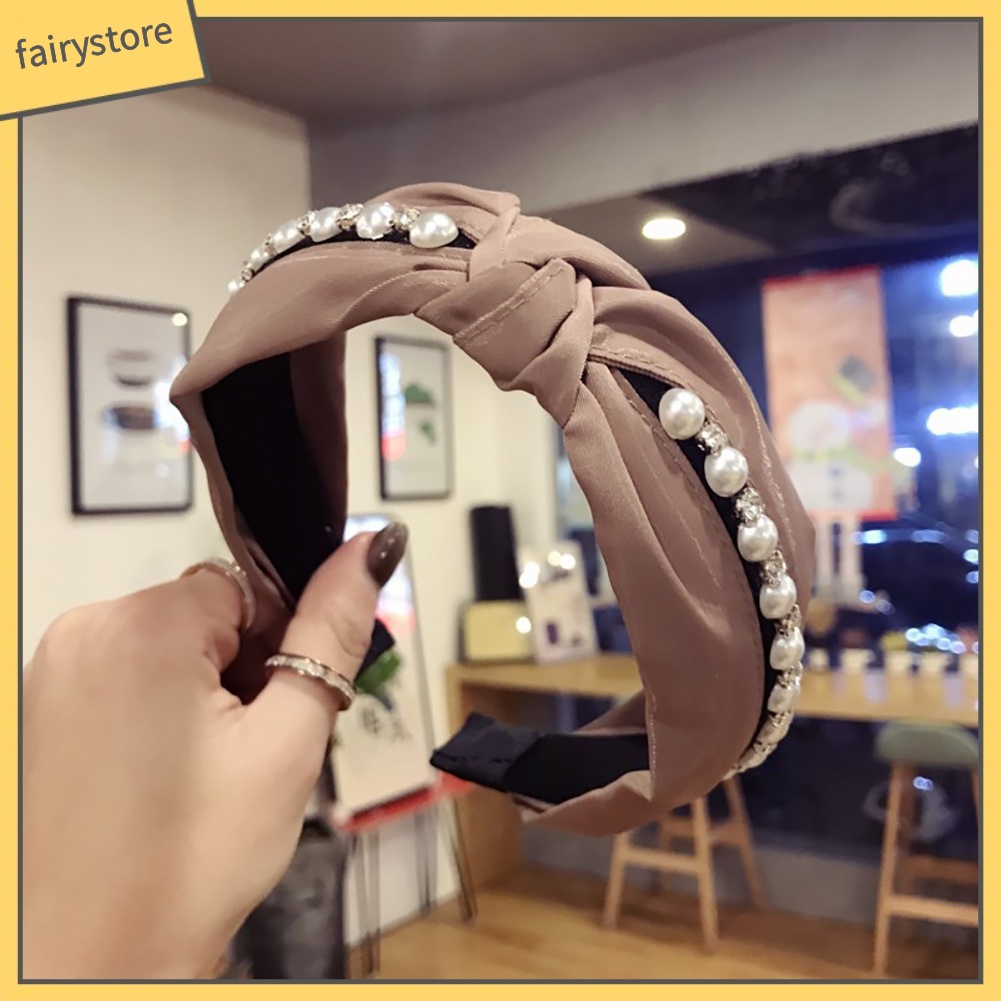 Băng Đô Cài Tóc Đính Ngọc Trai Giả Thời Trang Dành Cho Nữ