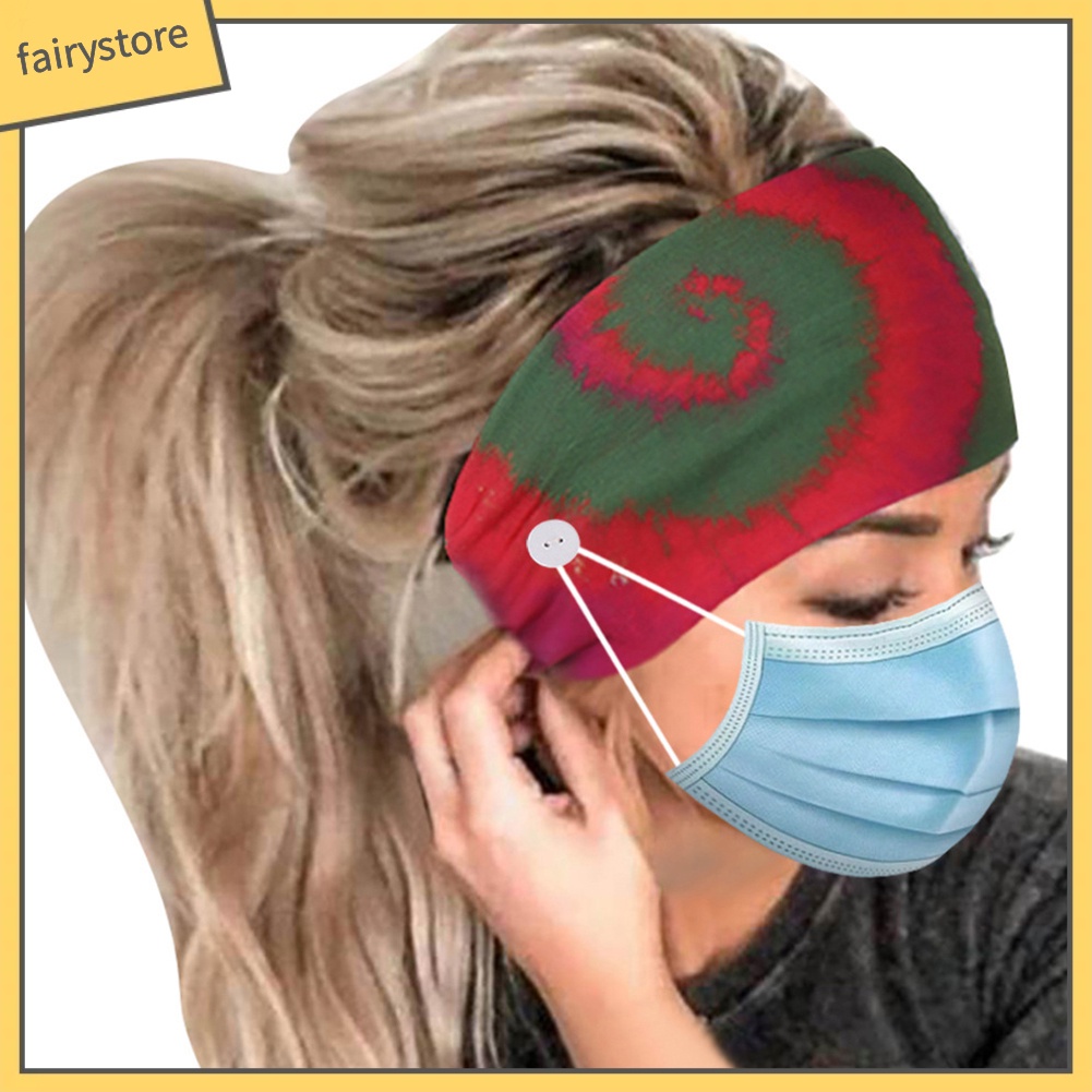 Băng Đô Cài Tóc Co Giãn In Họa Tiết Thời Trang Kèm / Không Nút Cài Tiện Dụng Cho Người Tập Yoga / Chạy