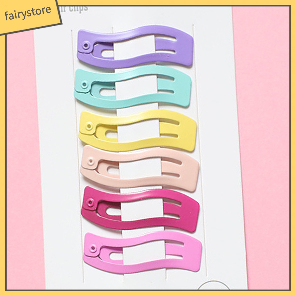Set 6 Kẹp Tóc Hình Ngôi Sao / Trái Tim Màu Sắc Kẹo Ngọt