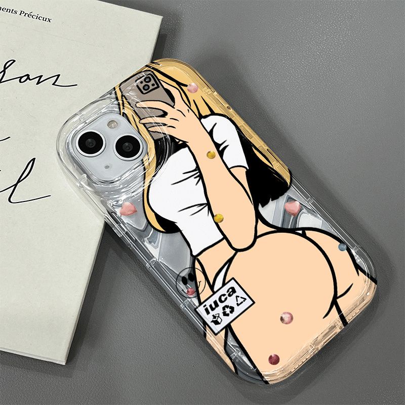 Ốp Điện Thoại Mềm In Hình Cô Gái Hoạt Hình Cho IPhone 14 Promax 13 12 / 11 7 7plus 8 8plus Xs Xr