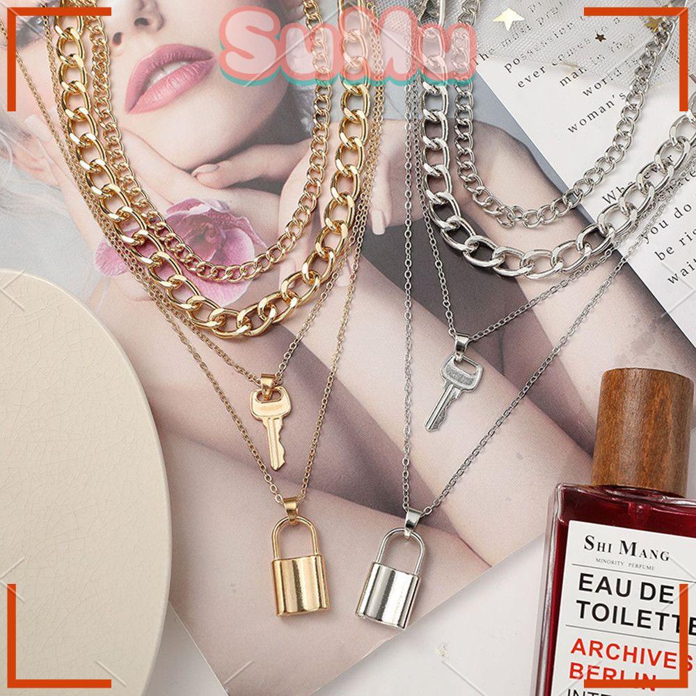 Vòng cổ Bằng Thép Không Gỉ Mặt Ổ Khóa Thời Trang Dành Cho Nữ