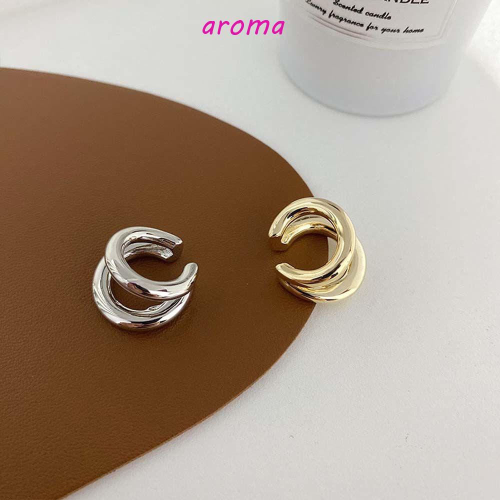 Bông Tai Dạng Vòng Thiết Kế Tinh Tế Thời Trang Cho Nữ|Màu Sắc Bông Tai Tròn Màu Bạc Thời Trang