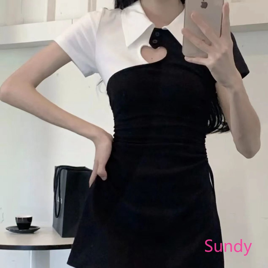 Áo Thun Ngắn Tay Phối Dây Hình Trái Tim Thời Trang Mùa Hè Quyến Rũ Dành Cho Nữ