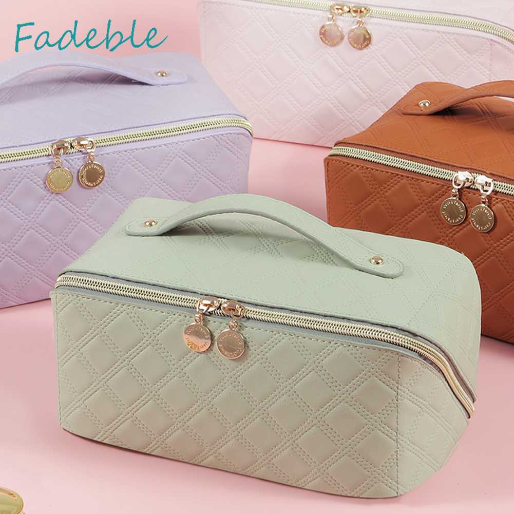 Túi Da PU Đựng Mỹ Phẩm Đa Năng Đính Kim Cương Cho Nữ