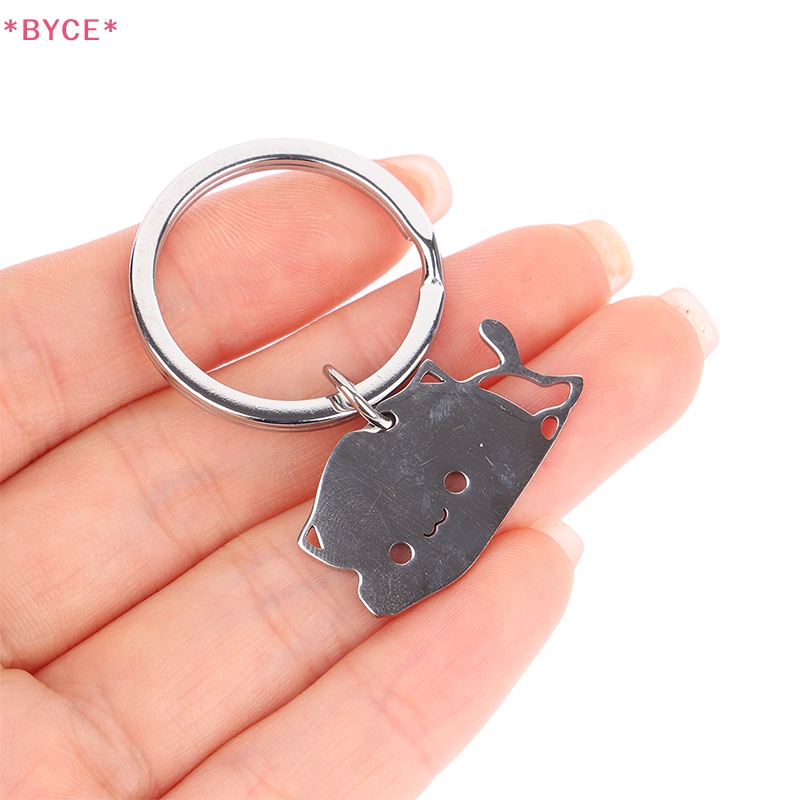 Móc Khóa Hình Mèo Bằng Thép Không Gỉ Dễ Thương Mới